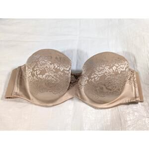 Soma Stunning Support Strapless Bra 36C + Free1 Nude Beige Lace Underwire Bridal